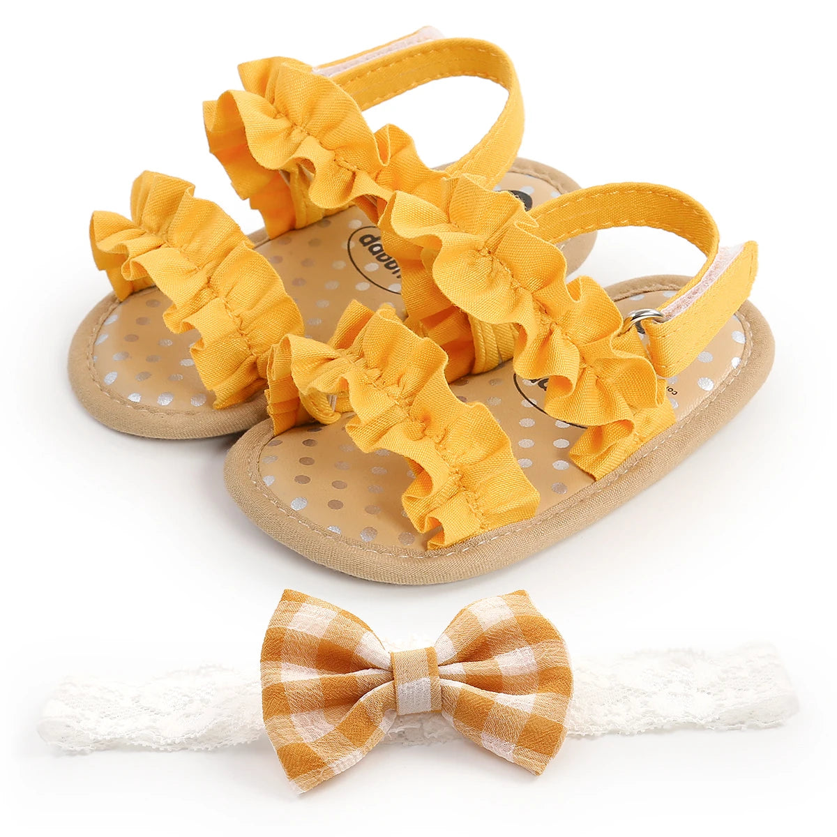 Baby Girls Summer Sandals Shoes Anti-Slip Soft Sole Ruffle Flat Shoes
