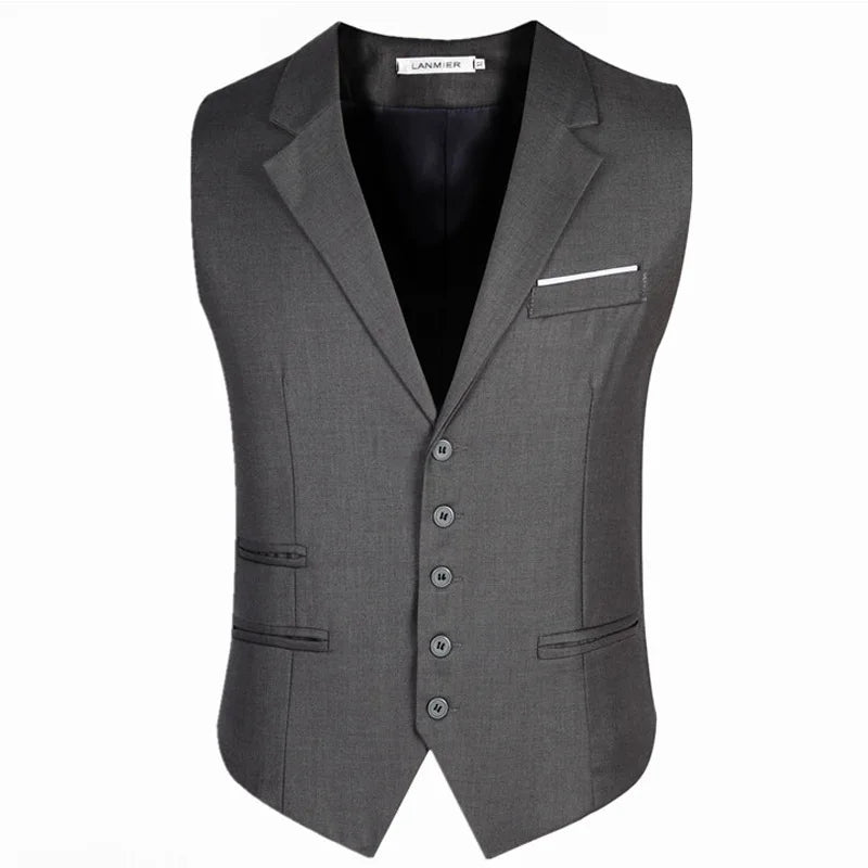 Men Slim Fit Casual Sleeveless Waistcoat