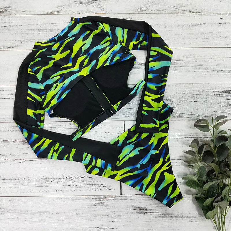 Women's Long Sleeve Print Bikini Set