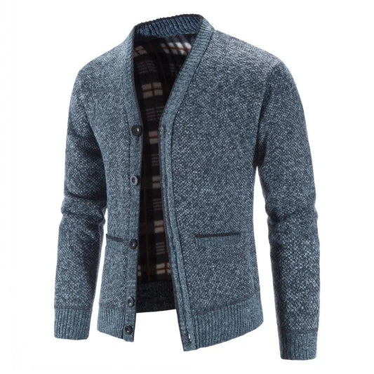 Men's Knitted Cardigan Sweater Coat - Winter Thicker Slim Fit Jacket