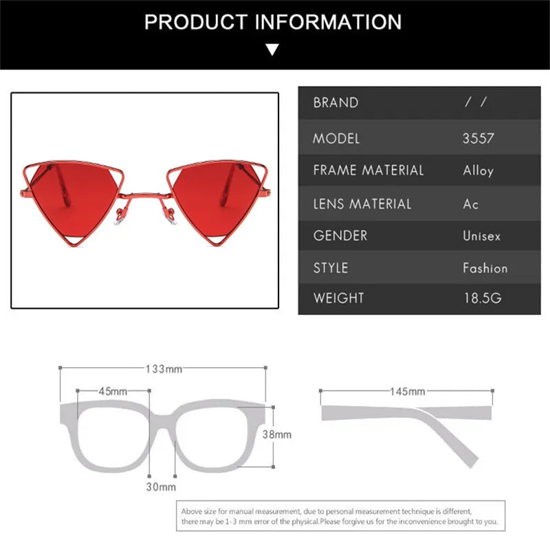 Unisex Retro Alloy Triangle Punk Sunglasses