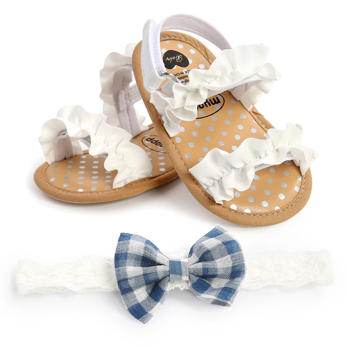 Baby Girls Summer Sandals Shoes Anti-Slip Soft Sole Ruffle Flat Shoes