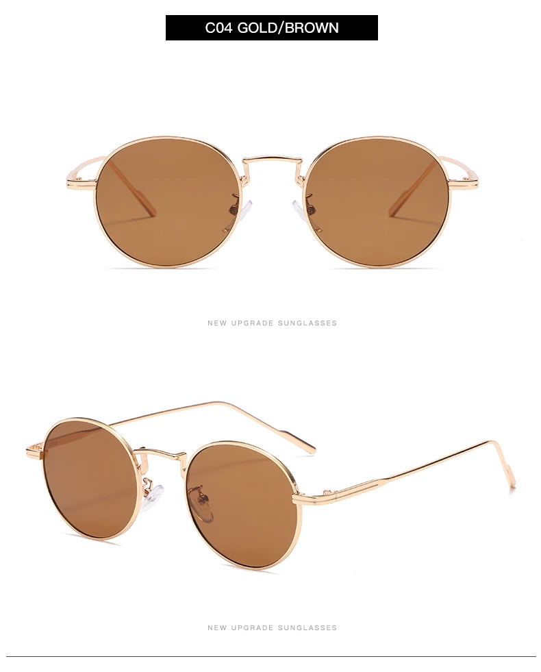Fashion Round Vintage Sunglasses - Gradient Retro Alloy Unisex Eyewear