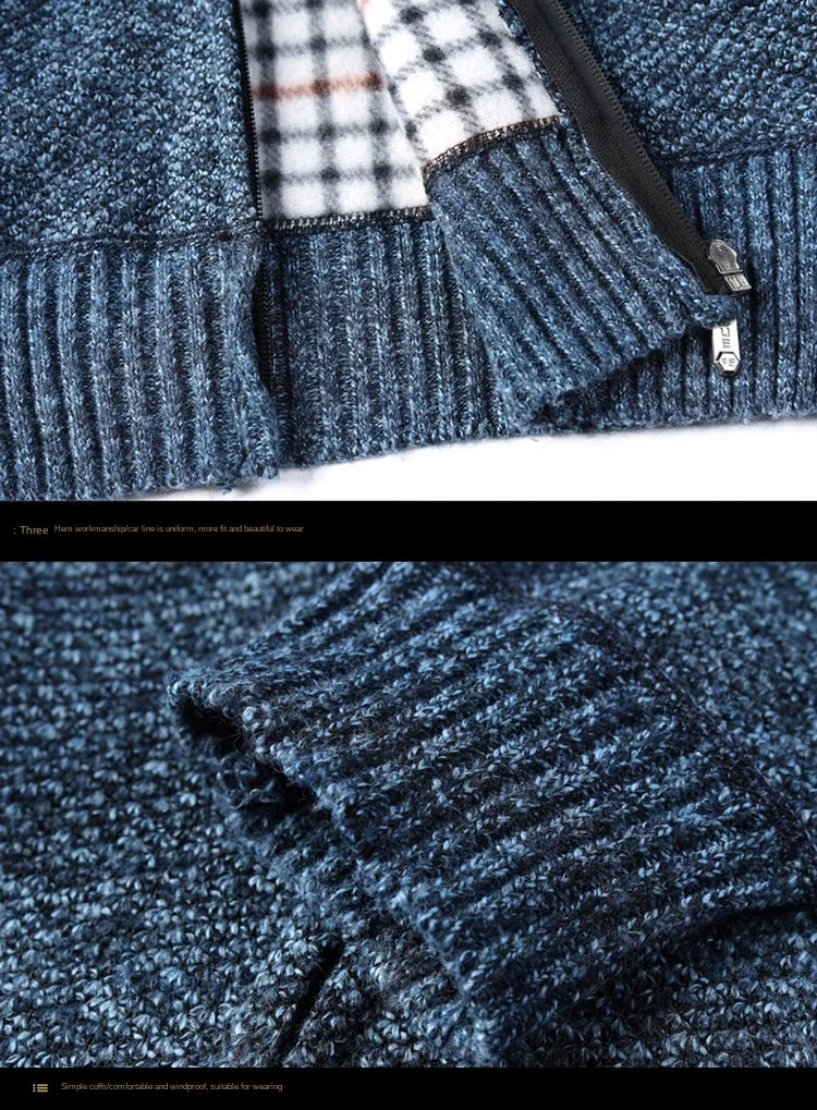 Men's Patchwork Knitted Cardigan Knitwear Sweater