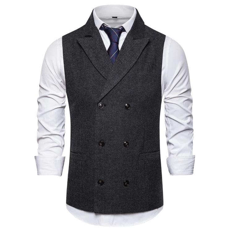 Double Breasted Suit Vest Waistcoat for Men