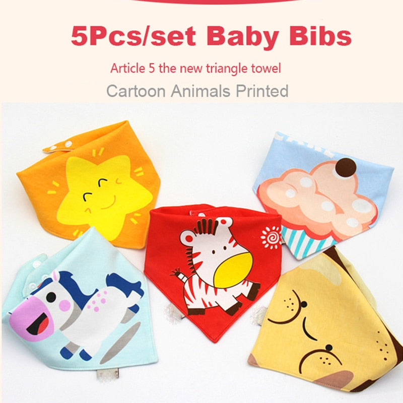 5Pcs/Set Cotton Baby Bibs