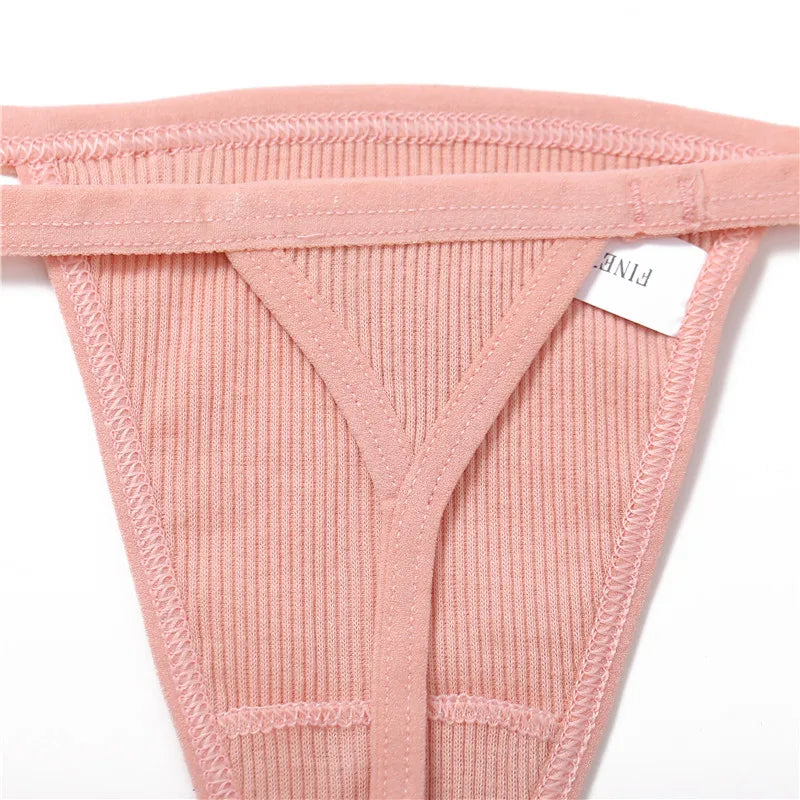 Cotton Thongs 3-Pack Set - Low-Rise Comfortable Underwear