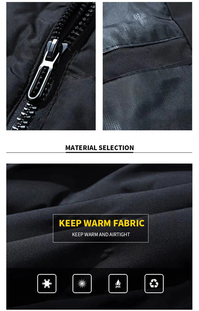 Men's Camouflage Bomber Jacket - Thick Warm Military Windbreaker Parka for Winter