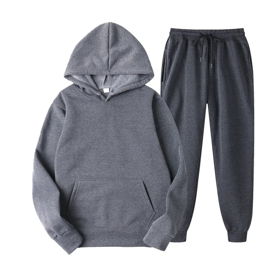 Men Tracksuit Cotton Comfortable Two Piece Casual Sportswear Set