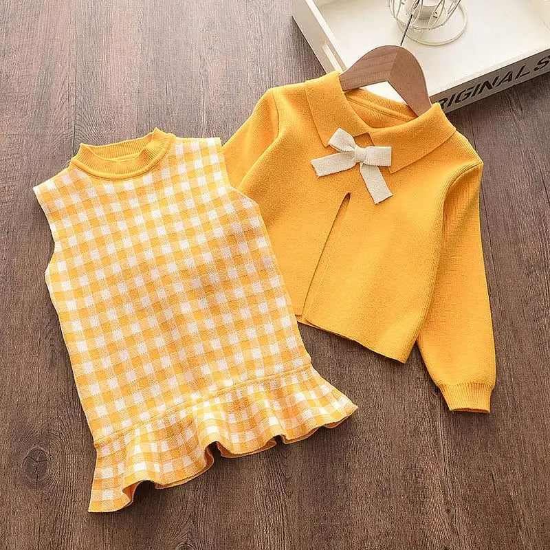 Children's Girl's Knitted Sweet Outfit Set