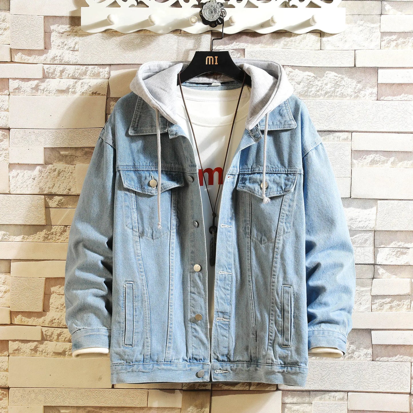 Men's Turn Down Collar Denim Jacket