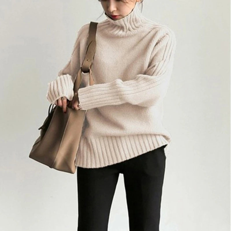 Women's Loose Turtleneck Pullover Sweater Top