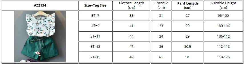 Children's Chiffon Flowers Blue T-shirt Pants Girls Clothing Sets Kids Summer Set for 3-7 Years