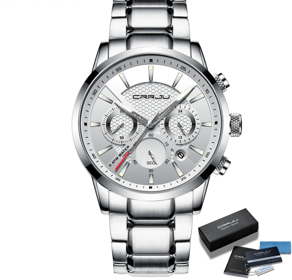 Men's Military Sports Watch - Waterproof Chronograph Gold Stainless Steel