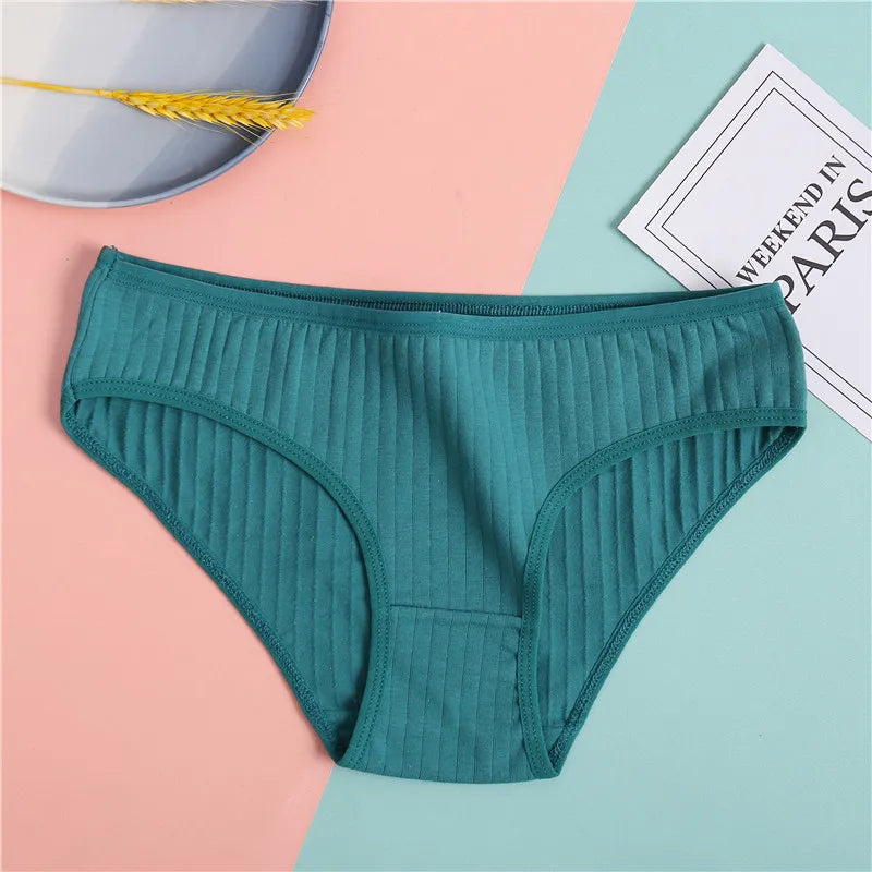 3-Pack Soft Cotton Briefs - Striped & Solid Women's Underwear