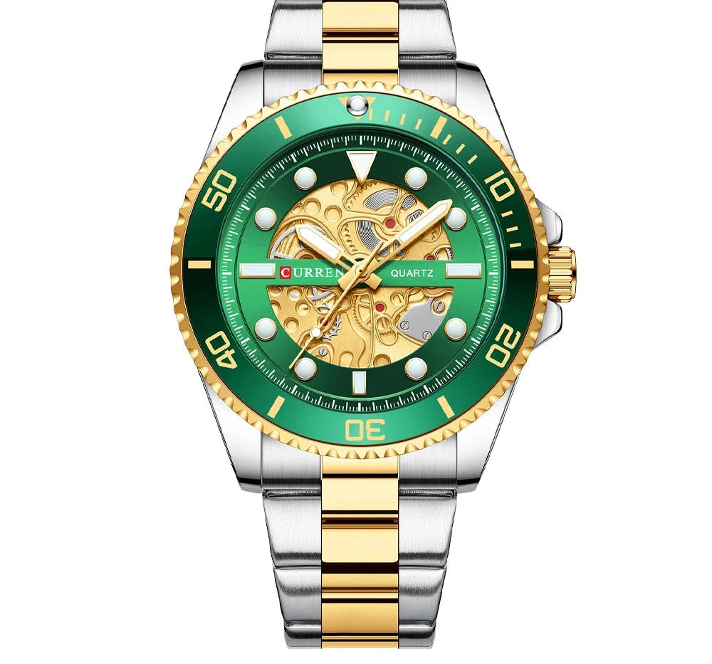 Men's Stainless Steel Sports Watch - Business Casual Quartz Wristwatch