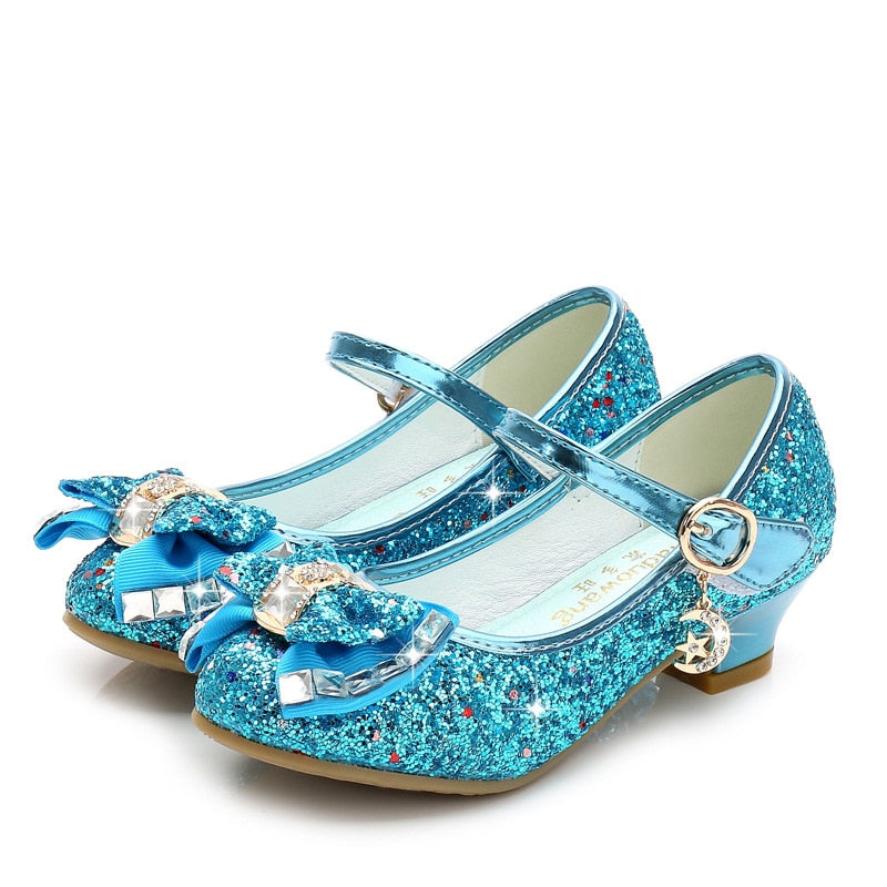 Girls Flower Glitter Butterfly Knot Shoes