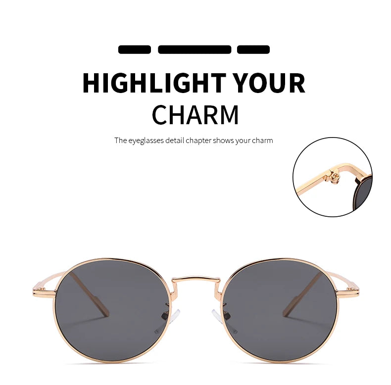 Fashion Round Vintage Sunglasses - Gradient Retro Alloy Unisex Eyewear