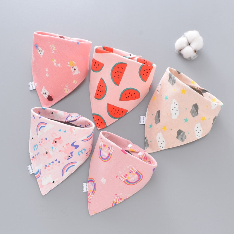 5Pcs/Set Cotton Baby Bibs