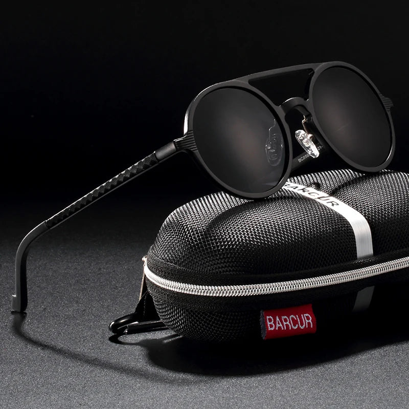 Hot Black Round Sunglasses - Retro Vintage UV400 Eyewear for Men & Women