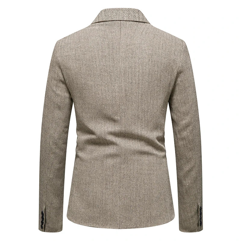 Men Single Button Suit Blazer