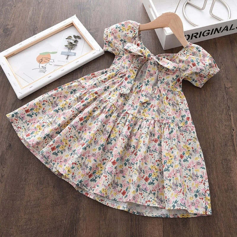 Children's Girls Floral Flowers Costumes Sleeveless Toddler Dress