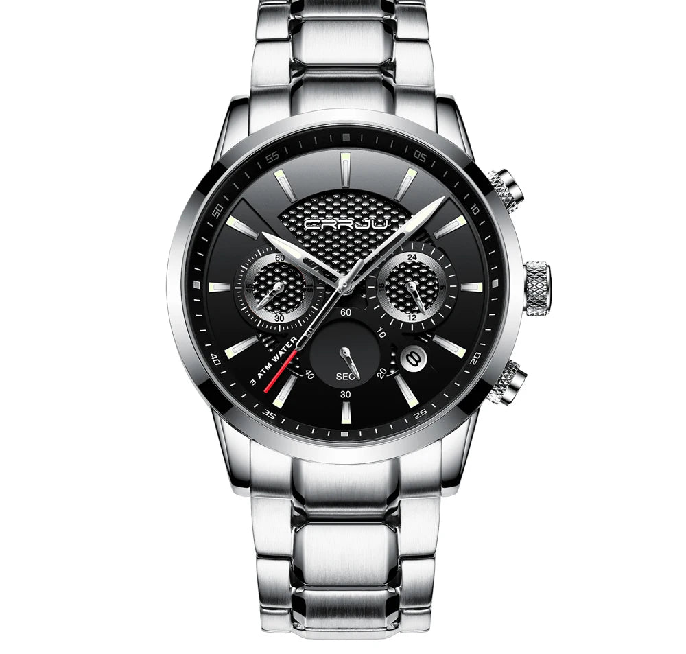 Men's Military Sports Watch - Waterproof Chronograph Gold Stainless Steel