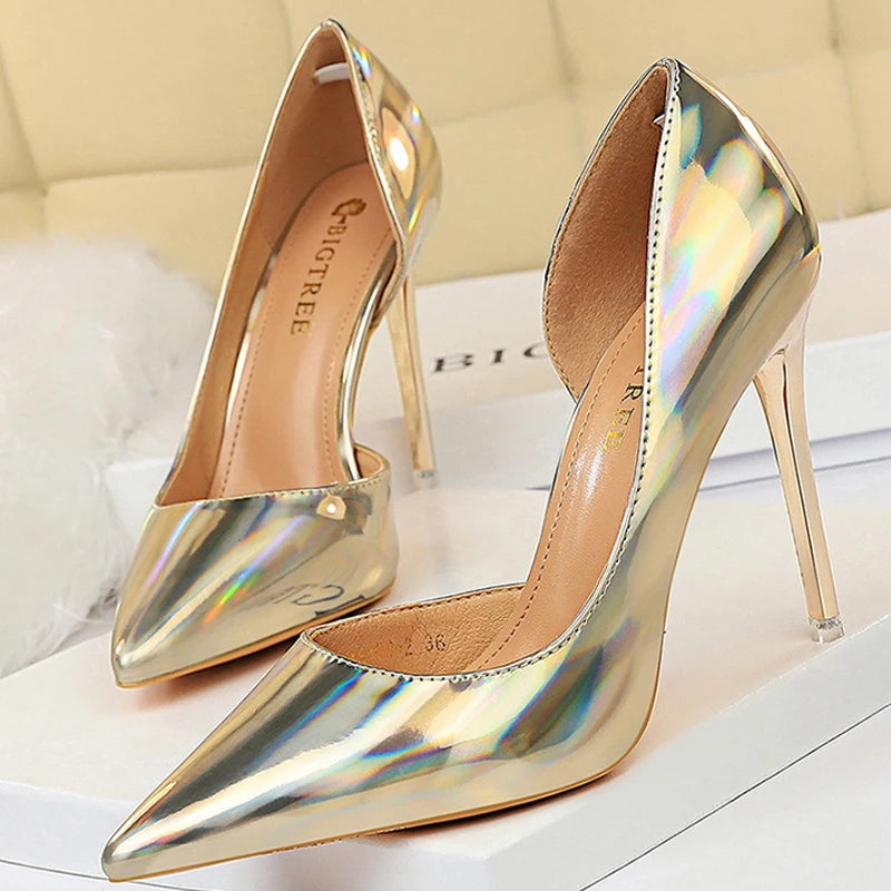 Women's Patent Leather High Heels Shoes