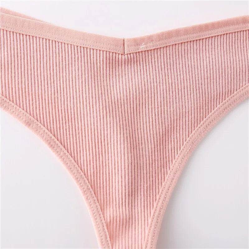 Women's Fruit Embroidery Thongs  Cotton T-back Underpants G-string V Waist Underwear Bikini Lingerie