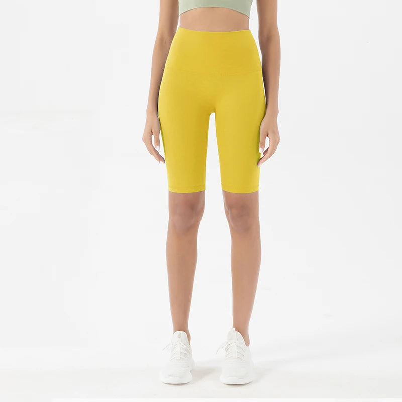 High Waist Gym Shorts 2-Pack - Women's Yoga Cycling Shorts with No T-Line