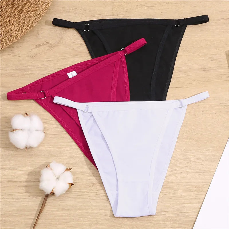 Cotton Brief Panties 3-Pack - Soft Low Waist Underwear for Women