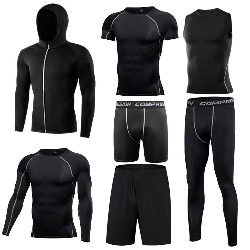 Men's Running Compression Quick Dry  Fitness Tight Sportswear Gym Sport Short Sleeve Shirt
