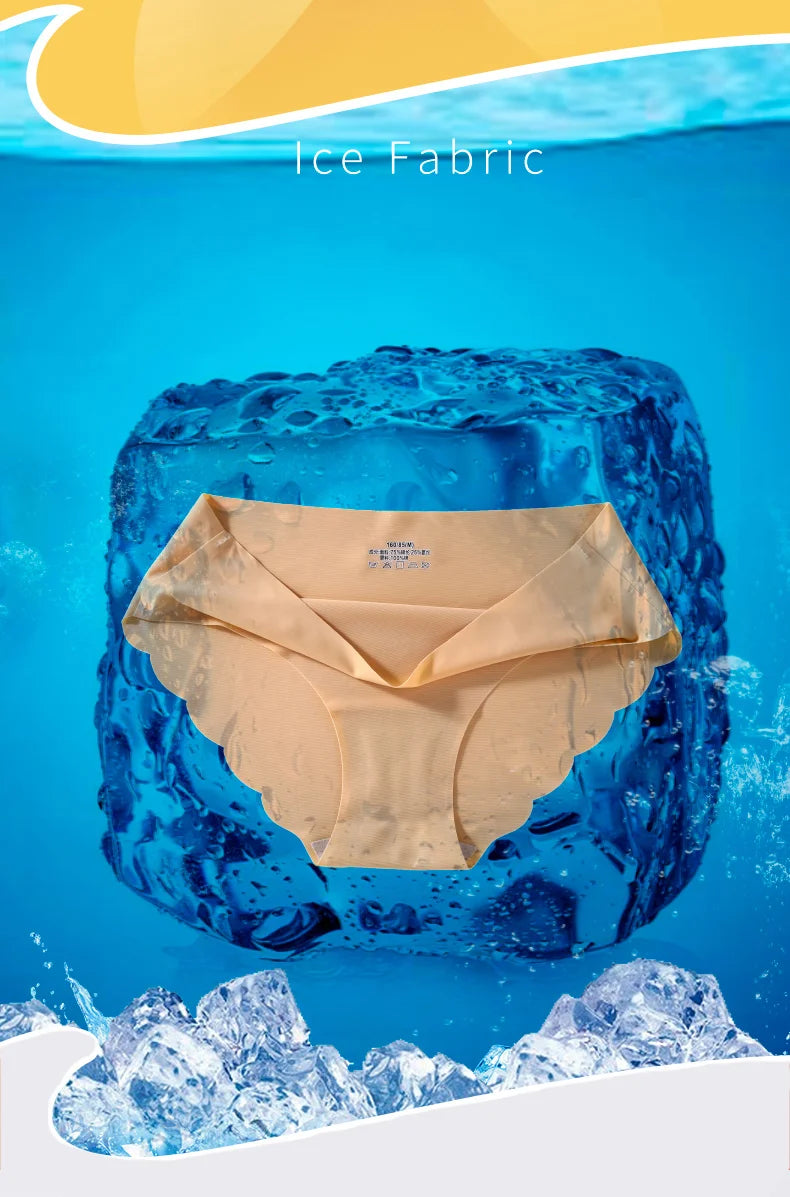 Women's Seamless Panties 3-Piece Set - Low Waist Wavy Edge Briefs