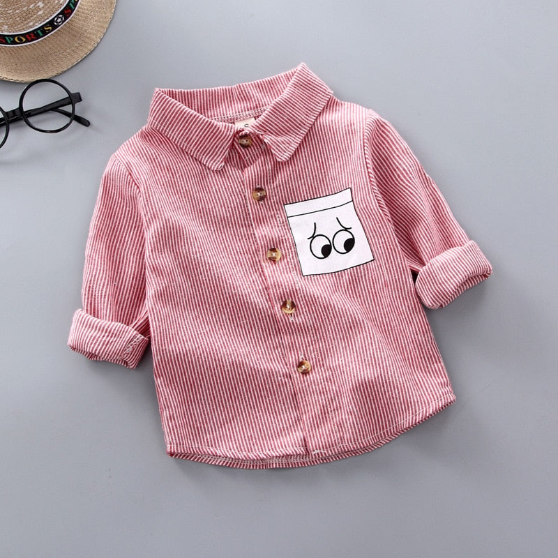 Baby. Boys Long Sleeve Striped Print Shirts