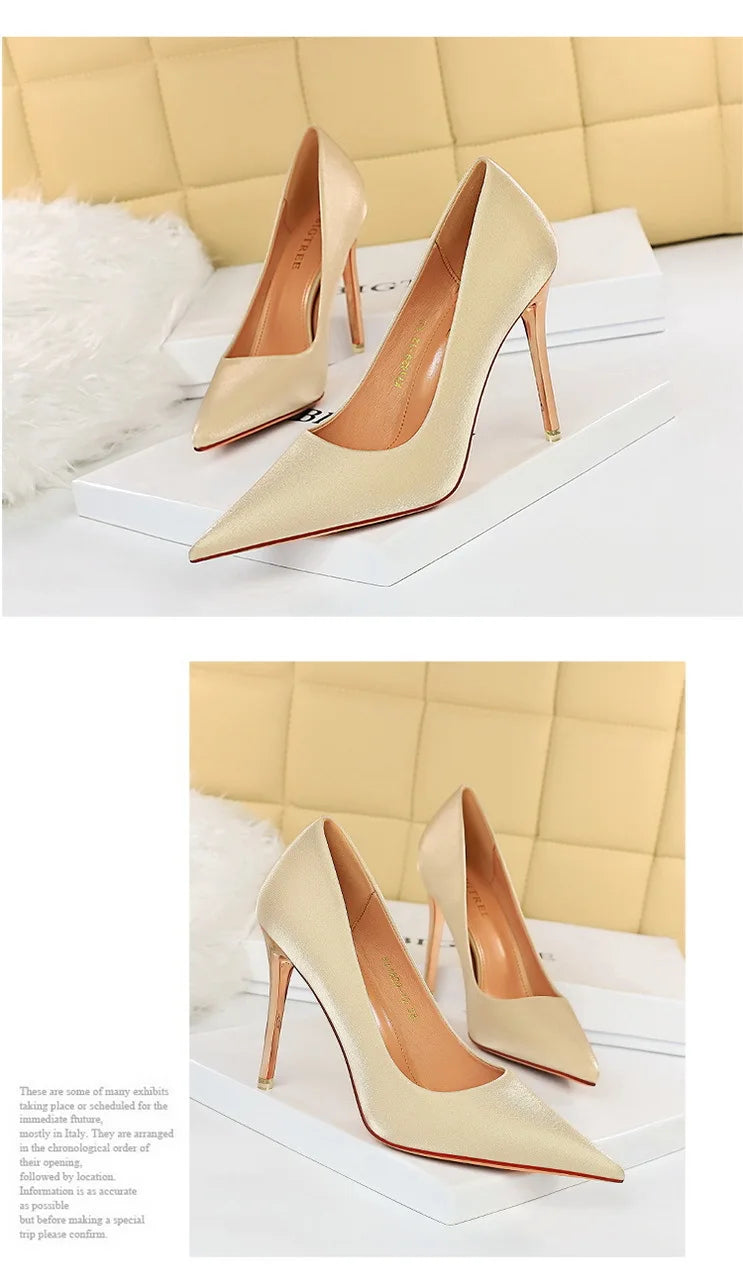 Satin Stiletto High Heel Wedding Pumps