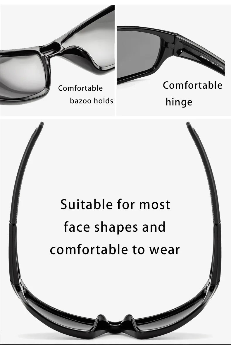 Square Polarized Cycling Sunglasses - Gradient Mirror UV400 for Women & Men