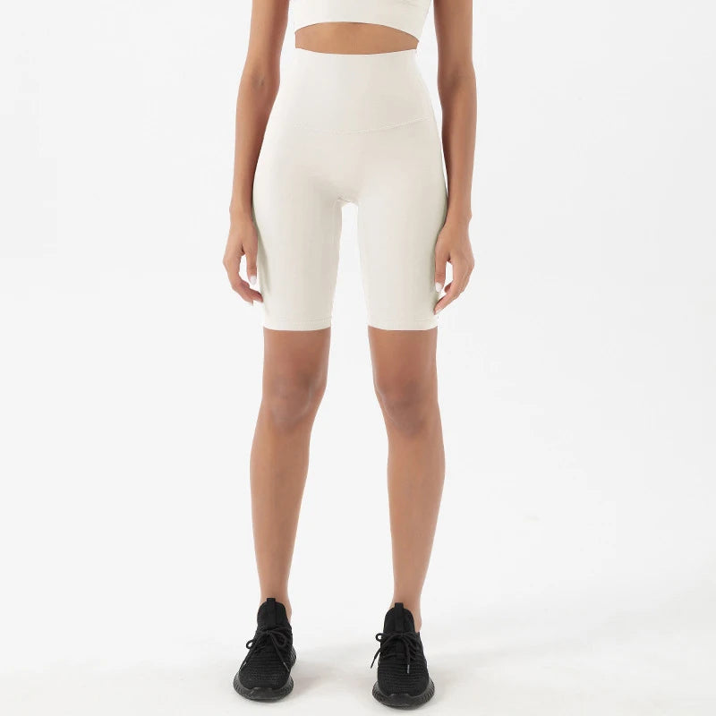 High Waist Gym Shorts - Women's Yoga Cycling Shorts with No T-Line