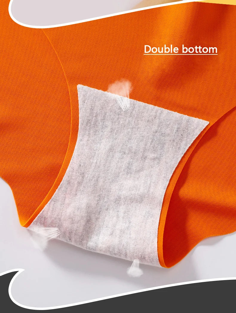 Women's Seamless Panties 3-Piece Set - Low Waist Wavy Edge Briefs