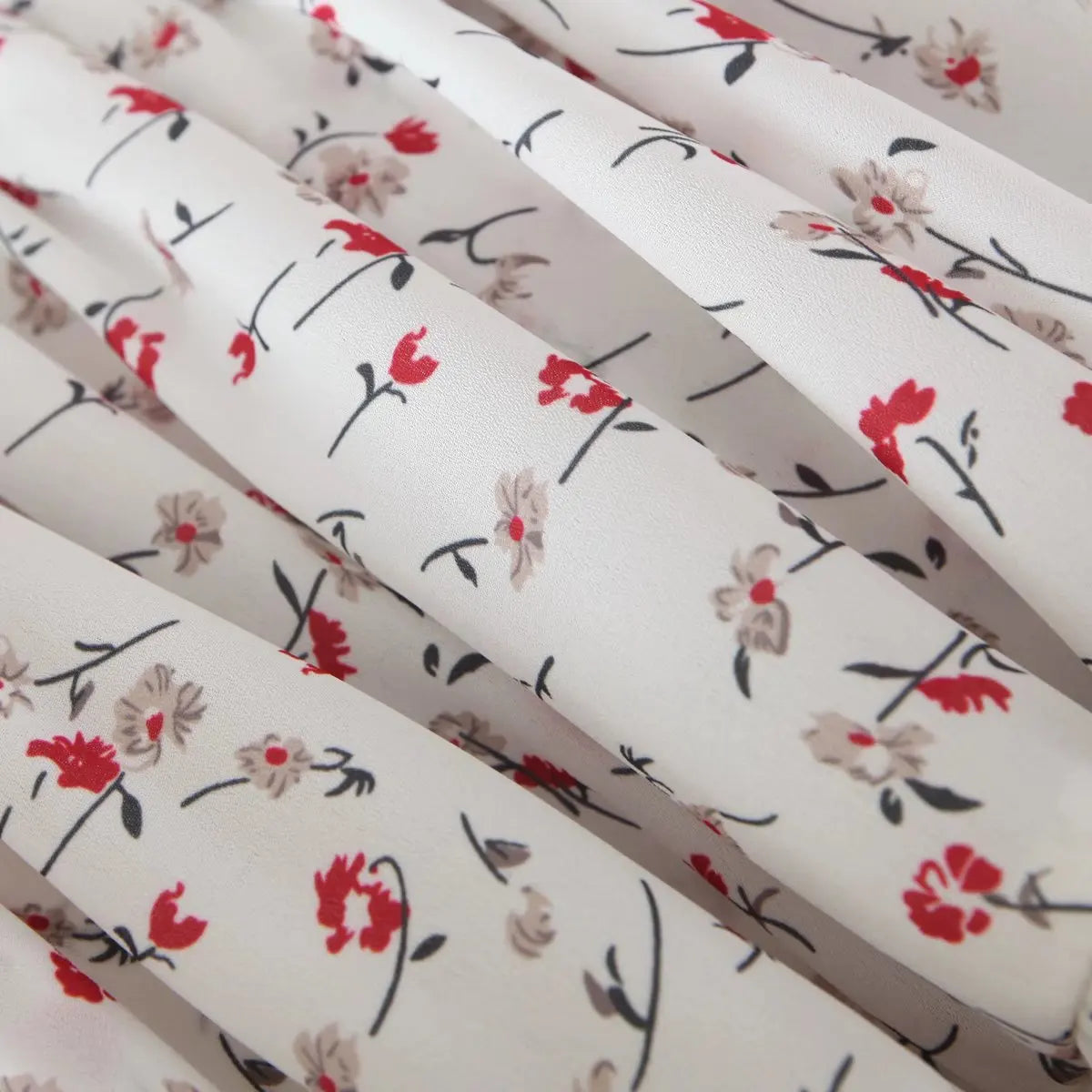 Floral Print Sling Chiffon Dress - Sweet Ruffle Holiday Party Short Dress