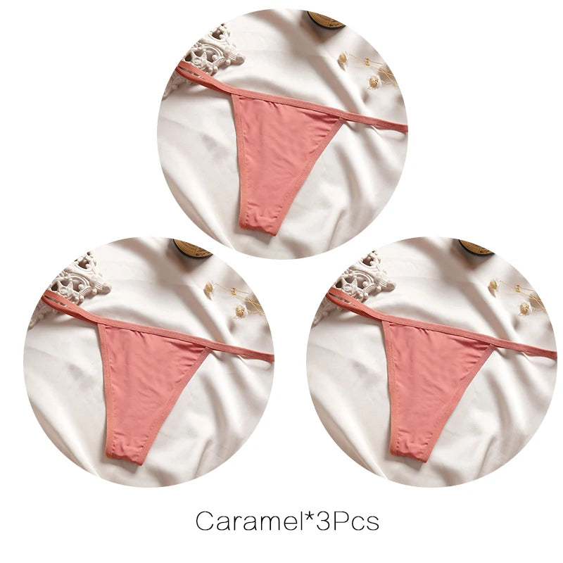 Women's Low-Rise Thong Set - 3 Pack Bikini Panties (M-XL)