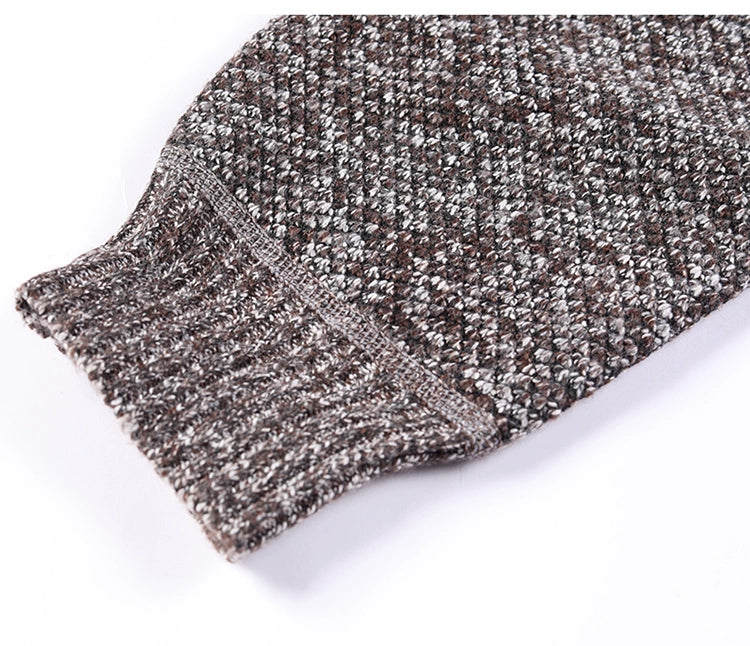 Men's Warm Fleece Cardigan - Thick Knitted Sweater Coat with Zipper