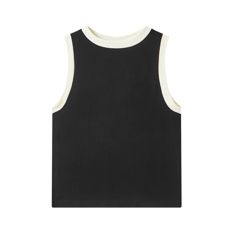 Women's Color-Block Round Neck Camisole - Slim Fit Vest Top