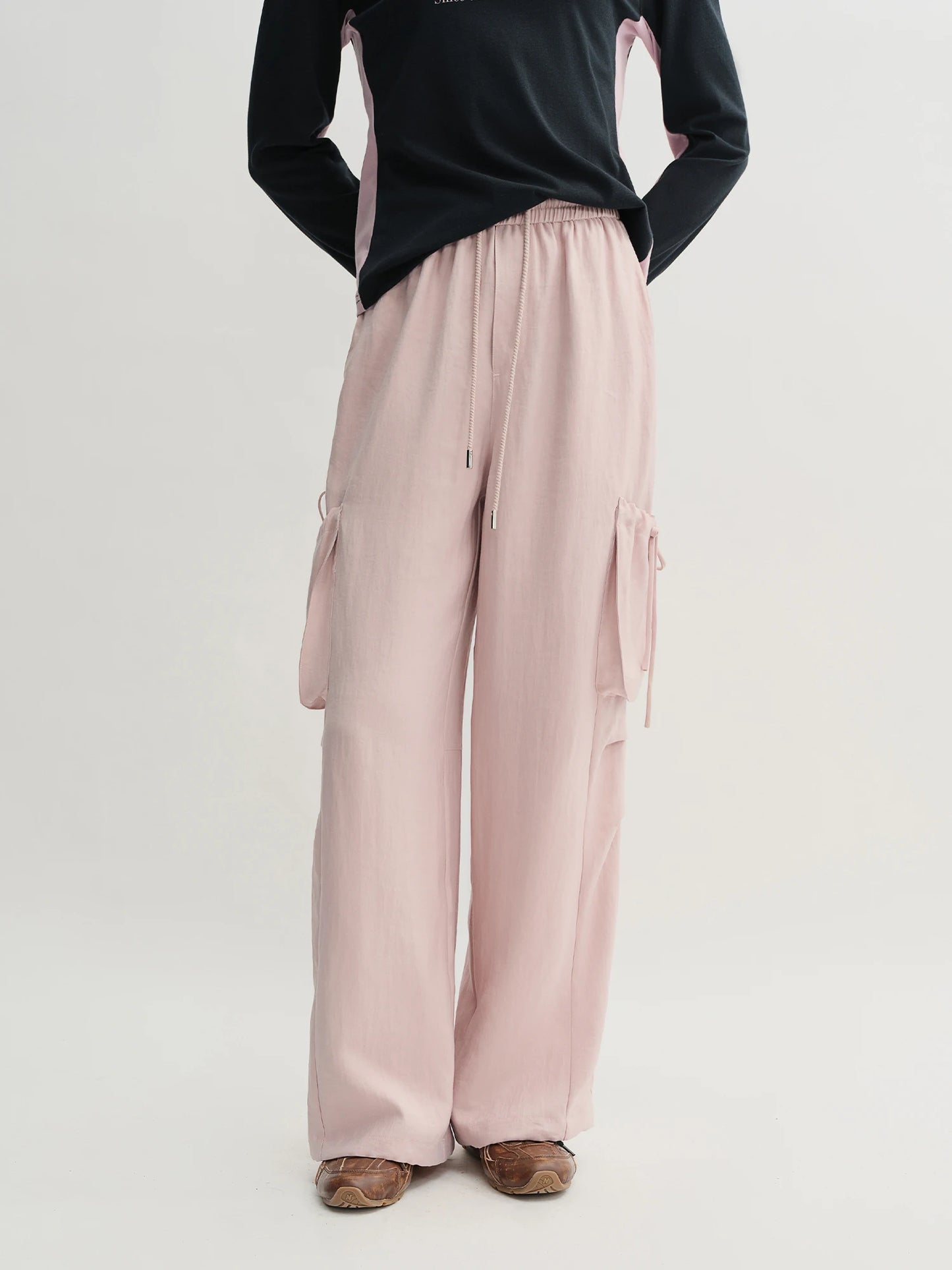 High-Rise Pants and Tee Set - Casual Two-Piece Outfit