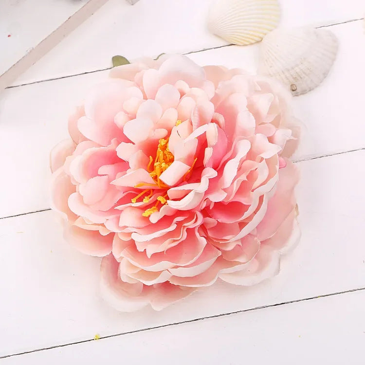 Cloth Art Peony Flower Brooch - Fabric Lapel Pin for Women