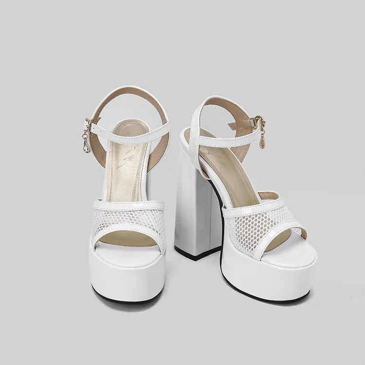 Women's Butterfly Rhinestone Thick Heel Sandals - Open Toe Party Shoes