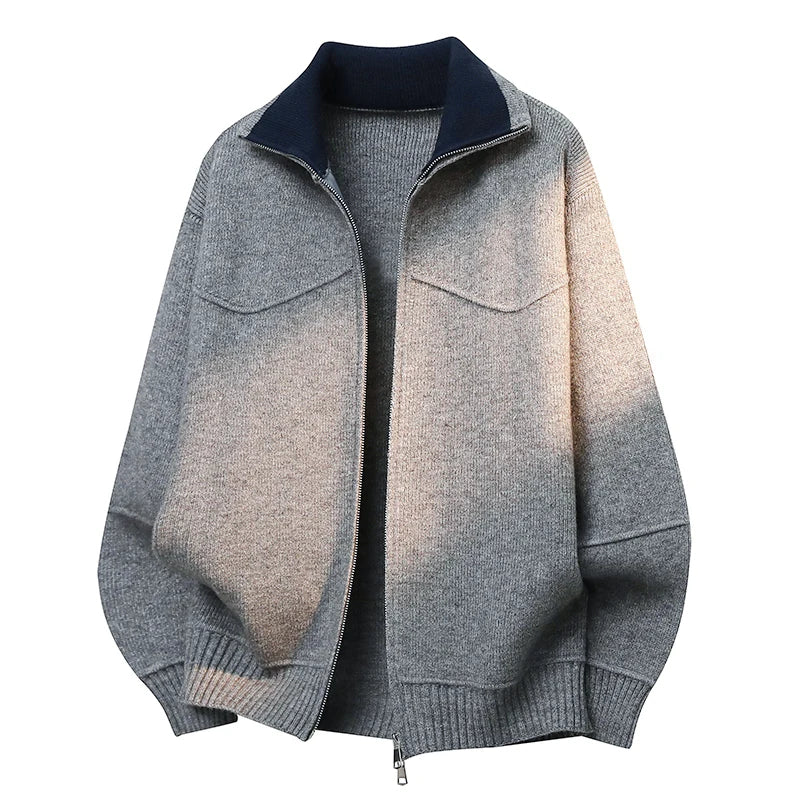 Men's Zip-Up Cardigan Sweater Jacket