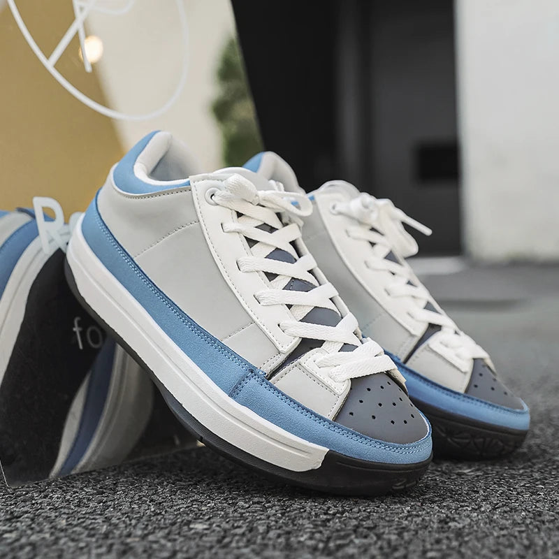 Men's Canvas Platform Sneakers - Vulcanized Skateboard Shoes