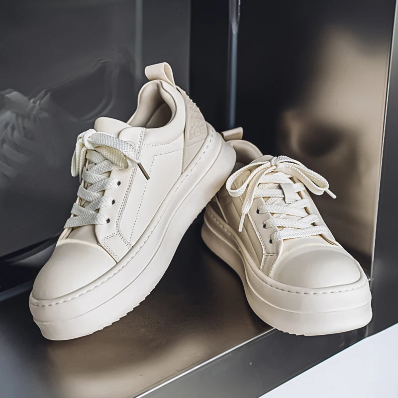 Men's Casual Leather Skateboard Vulcanized Tennis Sports Shoes Sneakers