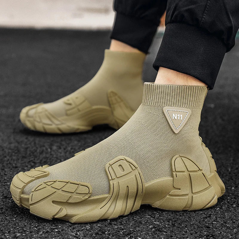 Men's Sports Mesh  Slip On Comfortable High Top Sneakers