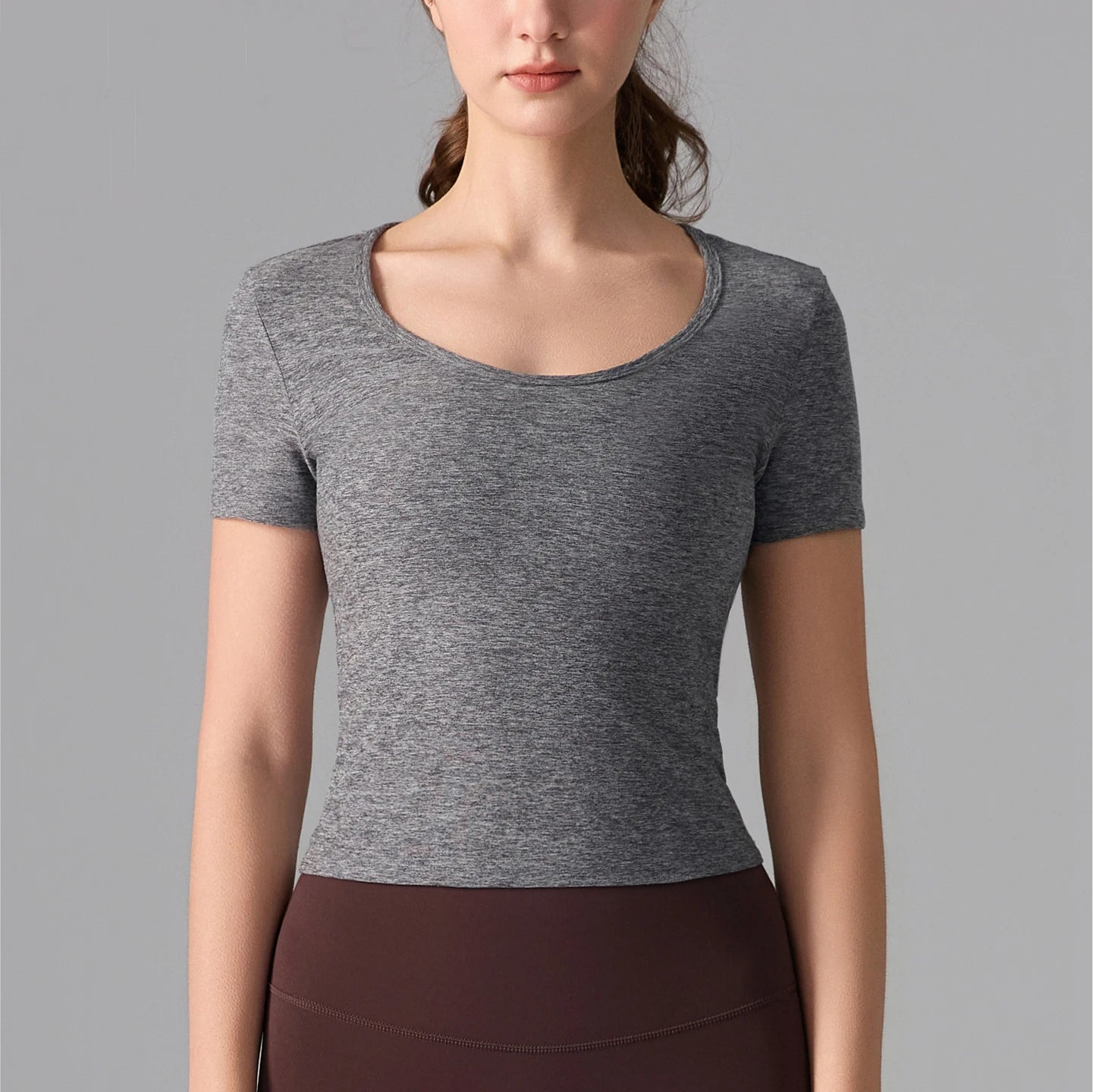 Women's Slim Fit Workout T-Shirt - Quick Dry Athletic Top for Yoga & Running